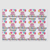 Papier Mousseline Joyeux papier de tissus d'anniversaire (Recto)