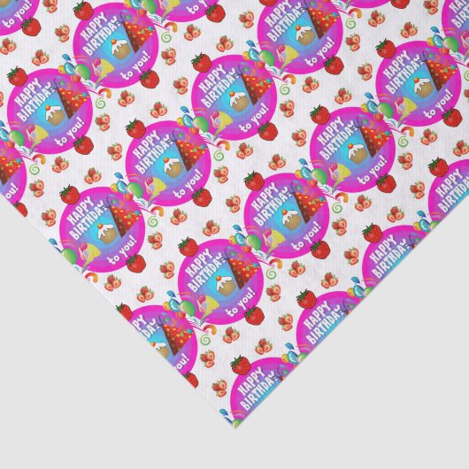 Papier Mousseline Joyeux papier de tissus d'anniversaire (Détail)