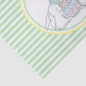 Papier Mousseline Joyeux Pâques | Bunnies mignons et rayures vertes (Détail)