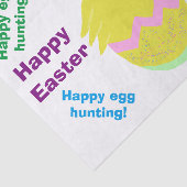 Papier Mousseline Joyeux Pâques mignonette rose vert poussin salut (Détail)