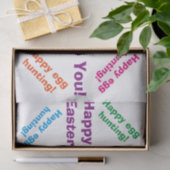 Papier Mousseline Joyeux Pâques mignonette rose vert poussin salut (Cadeau)