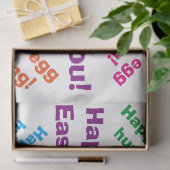 Papier Mousseline Joyeux Pâques mignonne Yellow Blue Chick Salutatio (Cadeau)