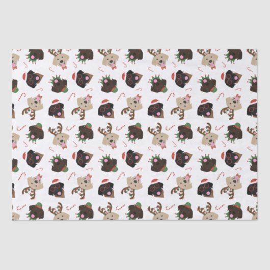 Papier Mousseline Joyeux Pawlidays Labrador Retriever Dogs (Recto)