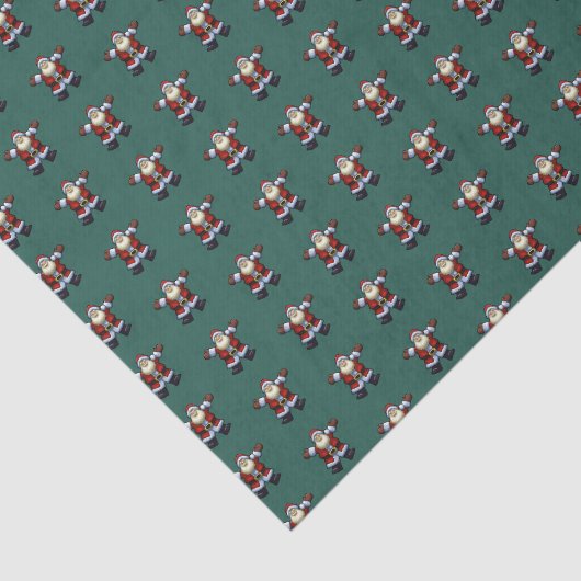 Papier Mousseline Joyeux Père Noël Père Noël Pixel Motif d'art (Détail)