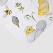 Papier Mousseline Joyeux poussin de Pâques et fleurs de printemps (Détail)