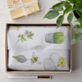 Papier Mousseline Joyeux poussin de Pâques et fleurs de printemps (Cadeau)