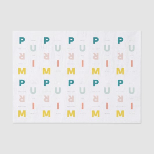 Papier Mousseline Joyeux Purim coloré (Recto)