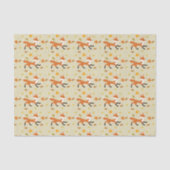 Papier Mousseline Joyeux Renard Courir Avec Feuilles D'Automne Motif (Recto)