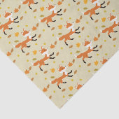 Papier Mousseline Joyeux Renard Courir Avec Feuilles D'Automne Motif (Détail)