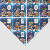 Papier Mousseline Joyeux rennes de Noël (Détail)