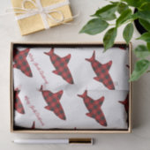 Papier Mousseline Joyeux requin Noir blanc noir blanc rouge plaid (Cadeau)