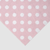 Papier Mousseline Joyeux, rose poudreuse, pois, blanc, girly, pays, (Détail)