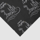 Papier Mousseline Joyeux sapin de Noël et renne (Détail)