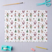 Papier Mousseline Joyeux sapin de Noël Père Noël Reindeer Nutcracker (Artisanat)