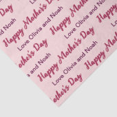 Papier Mousseline Joyeux script de la fête des mères rose pâle Nom d (Détail)