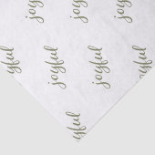 Papier Mousseline Joyeux Script Flocon de neige Olive Green Holiday (Détail)