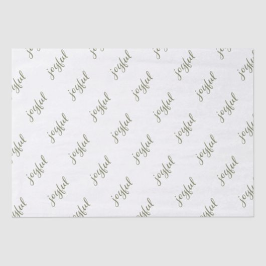 Papier Mousseline Joyeux Script Flocon de neige Olive Green Holiday (Recto)