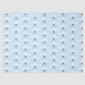 Papier Mousseline Joyeux Snowman Motif Bleu Noël hiver (Recto)