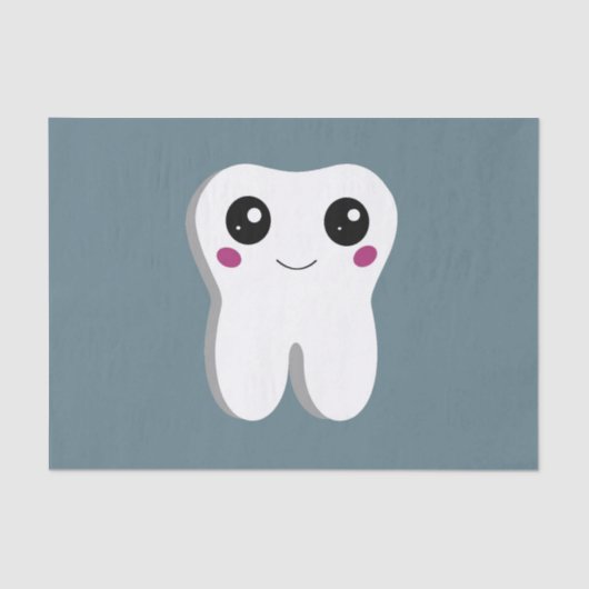 Papier Mousseline Joyeux sourire Dental Tooth Cute (Recto)