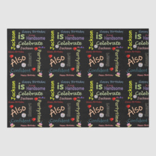 Papier Mousseline Joyeux Tissu d'anniversaire Jackson