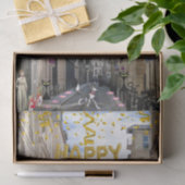 Papier Mousseline Joyeux Tissu d'anniversaire Paris France (Cadeau)