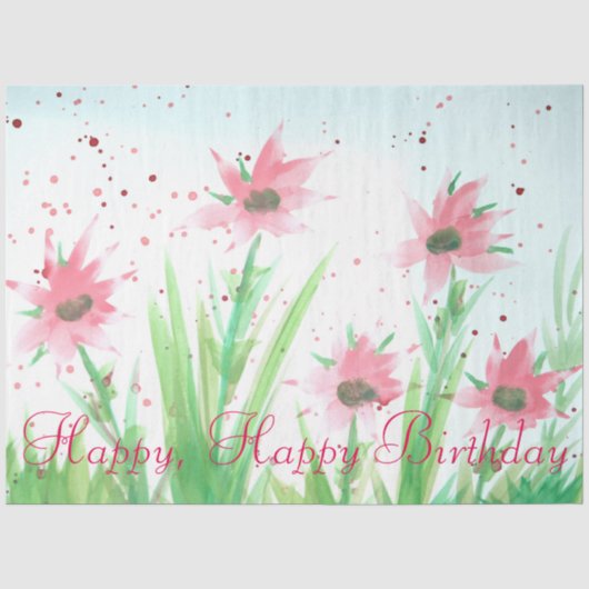 Papier Mousseline Joyeux Tissue d'anniversaire (Recto)