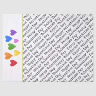 Papier Mousseline Joyeux Valentines Coeurs Jour Arc-en-ciel Couleurs