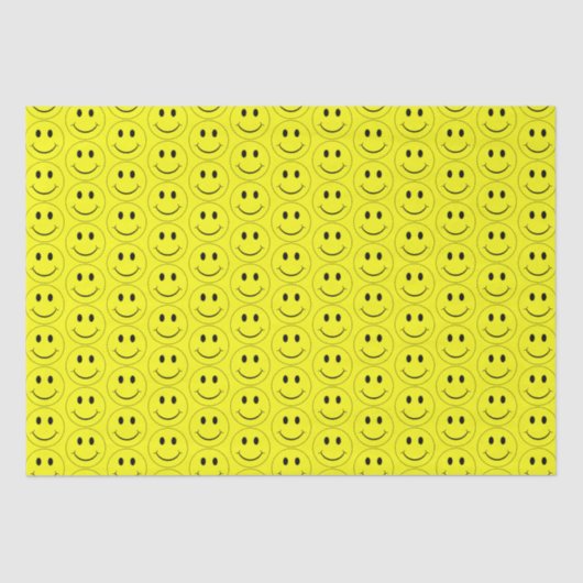 Papier Mousseline Joyeux visage Motif jaune (Recto)