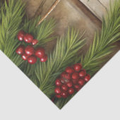 Papier Mousseline Joyful Christmas stocking tissue paper pine wreath (Détail)