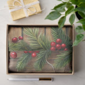 Papier Mousseline Joyful Christmas stocking tissue paper pine wreath (Cadeau)