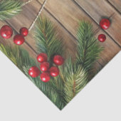 Papier Mousseline Joyful Christmas stocking tissue paper pine wreath (Détail)