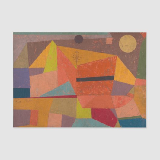 Papier Mousseline Joyful Mountain Landcape par Paul Klee (Recto)