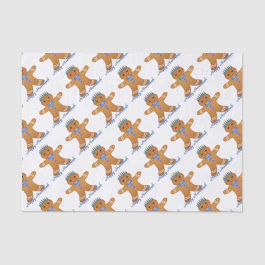 Papier Mousseline Judaïque Hanoukka Gingerbread Homme Menorah (Recto)