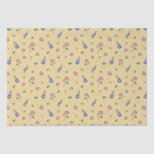 Papier Mousseline Juillet Mois de naissance Fleurs Larkspur Eau Lily (Recto)