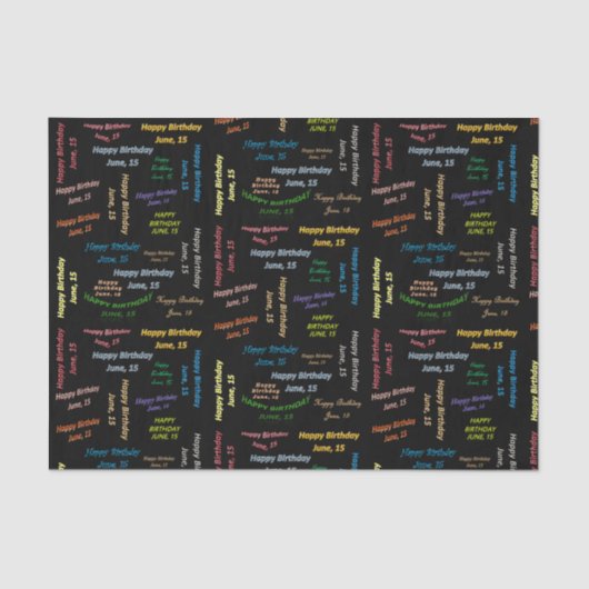 Papier Mousseline Juin, 15 Anniversaire Tissue Paper (Recto)