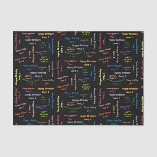 Papier Mousseline Juin, 1er Anniversaire Tissue Paper (Recto)