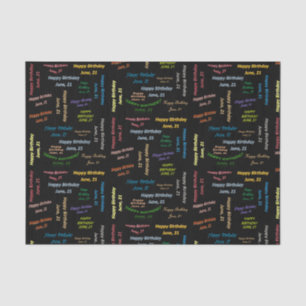 Papier Mousseline Juin, 21 Anniversaire Tissue Paper