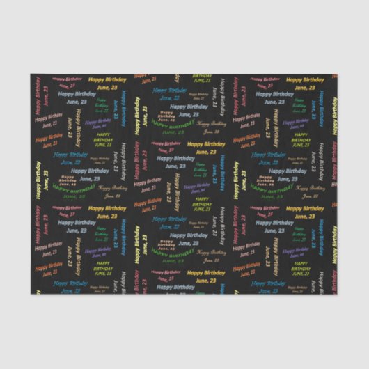 Papier Mousseline Juin, 23 Anniversaire Tissue Paper (Recto)