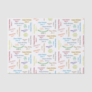 Papier Mousseline Juin, 4 Anniversaire Tissue Paper