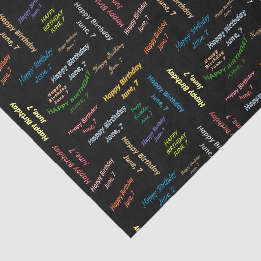 Papier Mousseline Juin, 7 Anniversaire Tissue Paper (Détail)