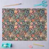 Papier Mousseline jungle de roses et de tigres (Artisanat)