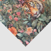 Papier Mousseline jungle de roses et de tigres (Détail)