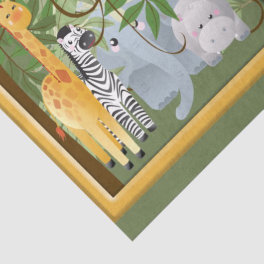 Papier Mousseline Jungle Safari Animaux Découpage (Détail)