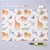 Papier Mousseline Jungle Safari tropical Animaux sauvages (Artisanat)
