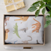 Papier Mousseline Jungle Safari tropical Animaux sauvages (Cadeau)