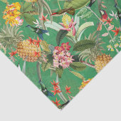 Papier Mousseline Jungle Tropicale Avec Colibris Et Fleurs Tiss (Détail)