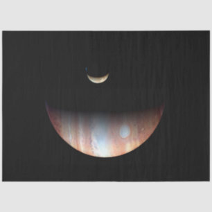Papier Mousseline Jupiter Géant Gaz Planète & Io Galilée Lune