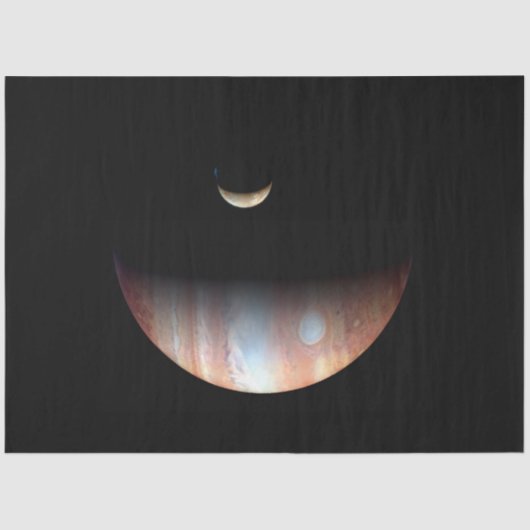 Papier Mousseline Jupiter Géant Gaz Planète & Io Galilée Lune (Recto)