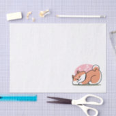 Papier Mousseline Juste un Shiba allongé bas : mignonne conception S (Artisanat)