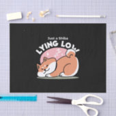 Papier Mousseline Juste un Shiba allongé bas : mignonne conception S (Artisanat)
